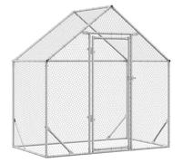 vidaXL Chicken Cage, Silver, 400 x 170 x 177 cm, Galvanised Steel, Garden and Patio, Safe Chicken Habitat, Spacious Poultry Cage, Weatherproof Animal Enclosure, Robust Poultry Shelter