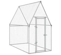 Chicken Cage Farm Chicken Coop Chicken Run Cage Silver Galvanised Steel vidaXL