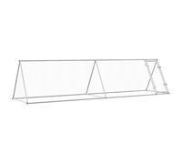 vidaXL Galvanised Steel Chicken Cage 400x105x91 cm - UV Roof & Lockable Door - Silver
