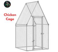 Chicken Cage Farm Chicken Coop Chicken Run Cage Silver Galvanised Steel vidaXL