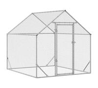 Chicken Cage Farm Chicken Coop Chicken Run Cage Silver Galvanised Steel vidaXL