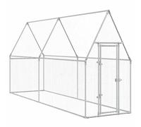 Chicken Cage Farm Chicken Coop Chicken Run Cage Silver Galvanised Steel vidaXL