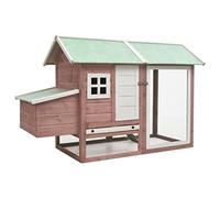 Chicken Cage Grey 170X81X110 Cm Solid Pine & Fir Wood,Chicken Coop And Run,Hen House,Poultry Run Cage For Hens Ducks Rabbits Dogs Hutch Poultry Cage Animals & Pet Supplies,Mocha