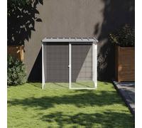 Chicken Cage Light Grey Galvanised Steel 103x98x90 cm Lockable Roof Durable Run