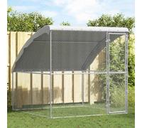 Chicken Cage Silver 200x200x200cm Galvanised Steel Outdoor Secure Enclosure Lock