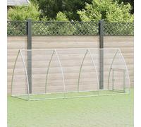 Chicken Cage Silver 300x105x120cm Galvanised Steel Walk-In Coop with Lock Secure