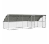Chicken Cage Silver Galvanised Steel Enclosure Outdoor Pet Housing vidaXL