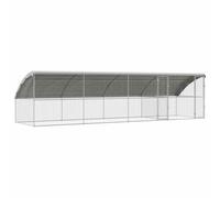Chicken Cage Silver Galvanised Steel Enclosure Outdoor Pet Housing vidaXL