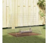 Chicken Cage Silver Galvanised Steel Outdoor Enclosure 110x100x85cm Pet Run