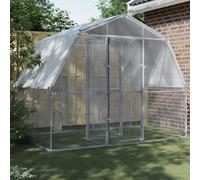 Chicken Cage with Roof and Door Silver Galvanised Steel