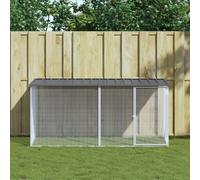 vidaXL Chicken Cage with Roof Anthracite 203x98x90 cm Galvanised Steel, Grey