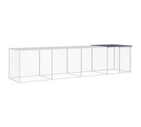Chicken Cage with Roof Anthracite 403x98x90 cm Galvanised Steel | Lockable door, mesh ventilation, protective roof, heavy-duty build, multi-use for chickens and small animals