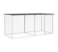 Chicken Coop Anthracite 203x98x90cm Galvanised Steel Roofed Pen Outdoor Run