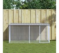 vidaXL Galvanised Steel Chicken Cage with Roof Light Grey - Multifunctional Habitat for Chickens and Small Animals, Outdoor Pen with Lockable Door and Protection from Weather