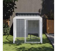 Chicken Cage with Run Anthracite 110x201x110 cm Galvanised Steel