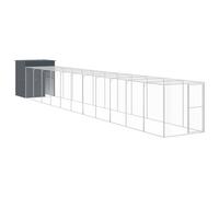 Chicken Cage with Run Farm Chicken Run Coop Hen House Galvanised Steel vidaXL