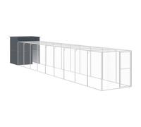 Chicken Cage with Run Farm Chicken Run Coop Hen House Galvanised Steel vidaXL