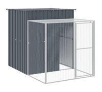vidaXL Chicken Cage with Run Anthracite 165x251x181 cm Galvanised Steel