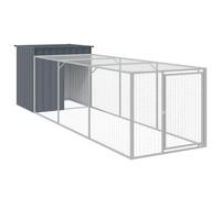 Chicken Cage with Run Farm Chicken Run Coop Hen House Galvanised Steel vidaXL