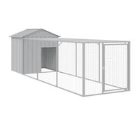 Chicken Cage with Run Farm Chicken Run Coop Hen House Galvanised Steel vidaXL