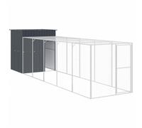 Chicken Cage with Run Farm Chicken Run Coop Hen House Galvanised Steel vidaXL
