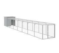 Chicken Cage with Run Farm Chicken Run Coop Hen House Galvanised Steel vidaXL