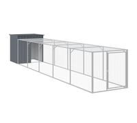 Chicken Cage with Run Farm Chicken Run Coop Hen House Galvanised Steel vidaXL