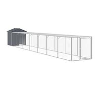 (anthracite, 117 x 813 x 123 cm) vidaXL Chicken Cage with Run Farm Chicken Run Coop Hen House Galvanised Steel
