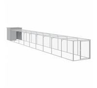 (anthracite, 110 x 1017 x 110 cm) vidaXL Chicken Cage Chicken Run Coop with Run Anthracite Galvanised Steel