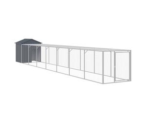 Chicken Cage with Run Farm Chicken Run Coop Hen House Galvanised Steel vidaXL