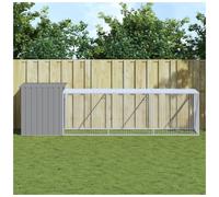 vidaXL Chicken Cage with Run Light Grey 110x405x110 cm Galvanised Steel