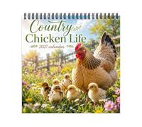 Chicken Calendar 12 Months - Spiral Binding Large Grid Thick Paper | 2027 Wall Calendar | Funny Chicken Spiral Binding Large Grid Planner | Monthly Calendar Wall Decoration | For Home Office Bed