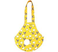 Chicken Carrier Bag for Call Ducks, Yellow Floral Rooster Pattern Canvas Hen Sling, Handheld or Shoulder Strap Design with Breathable Hole, 6.69 x 6.69 x 0.79 in, Ideal for Travel and Care