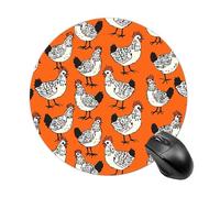 Chicken Cartoon Pattern Mouse Pad Funny Round Mousepad Anti-Slip Rubber Mouse Mat Laptop Desk Accessories 7.8 X 7.8 Inch for Office and Home Use