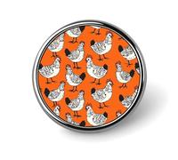 Chicken Cartoon Pattern Round Badge Personalized Lapel Brooch Lightweight Durable Tinplate Badge for Hat Clothes Backpack Pins Decor, Circular, Aluminum, aluminum alloy
