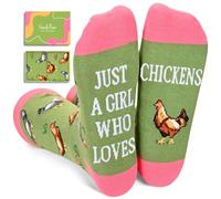 Chicken Cat Gifts for Women - Rooster Lover Socks for Mom Crazy Cat Chicken Lady Socks, Girl Loves Chicken, M