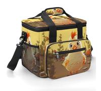 Chicken Chick Cooler Bag Portable Insulated Lunch Bags Leakproof Ice Chest Large Capacity Soft Cooler Tote for Picnic Camping Work Travel Keep Food Drinks Fresh 22.5L