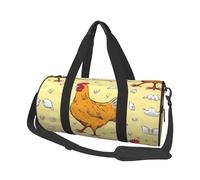 Chicken Chick Duffle Bag With Shoes Compartment And Adjustable Strap,Foldable Travel Duffel Bags For Men Women,Waterproof Duffel Bags, Black, One Size
