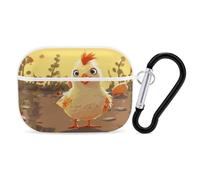 Chicken Chick Earbuds Organizer Shockproof Protective Airpods Pro Cover with Carabiner Clip Anti Fall Carrying Earphone Case Cover for Airpods Pro 2nd Generation White
