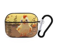 Chicken Chick Earbuds Organizer Shockproof Protective Airpods Pro Cover with Carabiner Clip Anti Fall Carrying Earphone Case Cover for Airpods Pro 2nd Generation Black