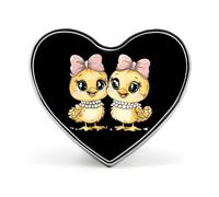 Chicken Chick Farmer Farm Badge Heart Shape Cute Brooch Pins Button Badges for Backpack Jackets Hats Decor