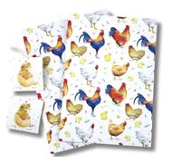 Chicken Chick Hen 100% Recycled and Recyclable Gift Wrapping Paper - 2 Sheets and 2 Tags - Birthday - Mother's and Father's Day - Easter - Arts and Crafts Projects