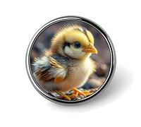 Chicken Chick Lapel Pin Badge Round Metal Button Pin Personalized Novelty Pinback Button Badges Funny Recognition Enamel Pins Novelty Cute Cartoon Brooch Pin for Jacket Bag Coat