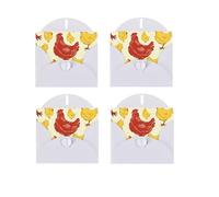 Chicken Chick Print Blank Greeting Cards, Love Buttons, Pearl Paper Envelopes Suitable For Various Occasions - Anniversary Cards, Thank You Cards, Holiday Cards, Wedding Cards, Congratulations.
