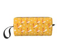 Chicken Chick Print Foam Padded Cosmetic Case Simple Organizer Pouch Lightweight Travel Bag for Space Saving