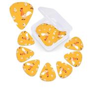 Chicken Chick Print Guitar Pick 12 Pack With Guitar Pick Case Guitar Plectrums Pick 0.46mm 0.96mm 0.71mm Guitar Accessories For Bass Electric Acoustic Guitars Ukulele