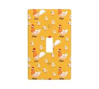 Chicken Chick Print Light Switch Cover Plate,Toggle Wall Plate Cover,Standard Size 11.4 x 7 cm
