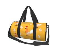 Chicken Chick Print Round Duffel Bag, Canvas Overnight Travel Tote Bag, Waterproof and Tear-Resistant.Foldable Weekend Travel Bag