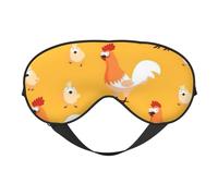 Chicken Chick Print Silk Sleep Eye Mask Soft Eye Cover with Adjustable Strap Comfortable for Travel Office Nap