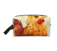Chicken Chick Printed Cosmetic Case with Handle, Lightweight Compact Storage for Makeup, Toiletries & Gadgets, Make up Organiser for Travel, School, Work